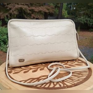 Vintage 1970's Phillippe Bone Leather Convertible Clutch Or Shoulder Bag